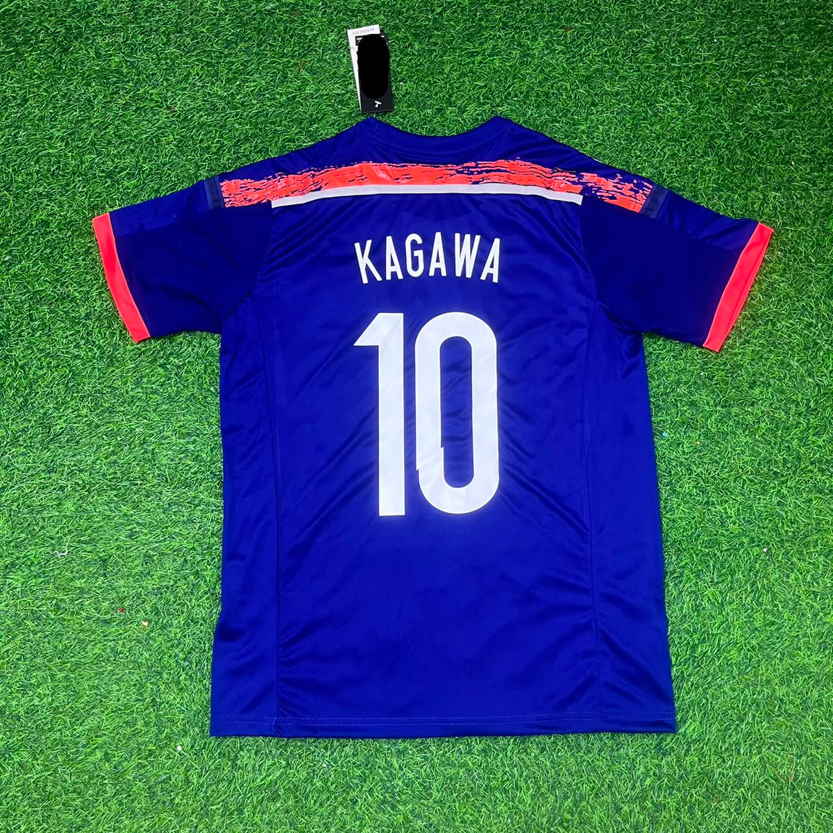 Shinji Kagawa Japan 2014 World Cup Blue Home Retro Jersey