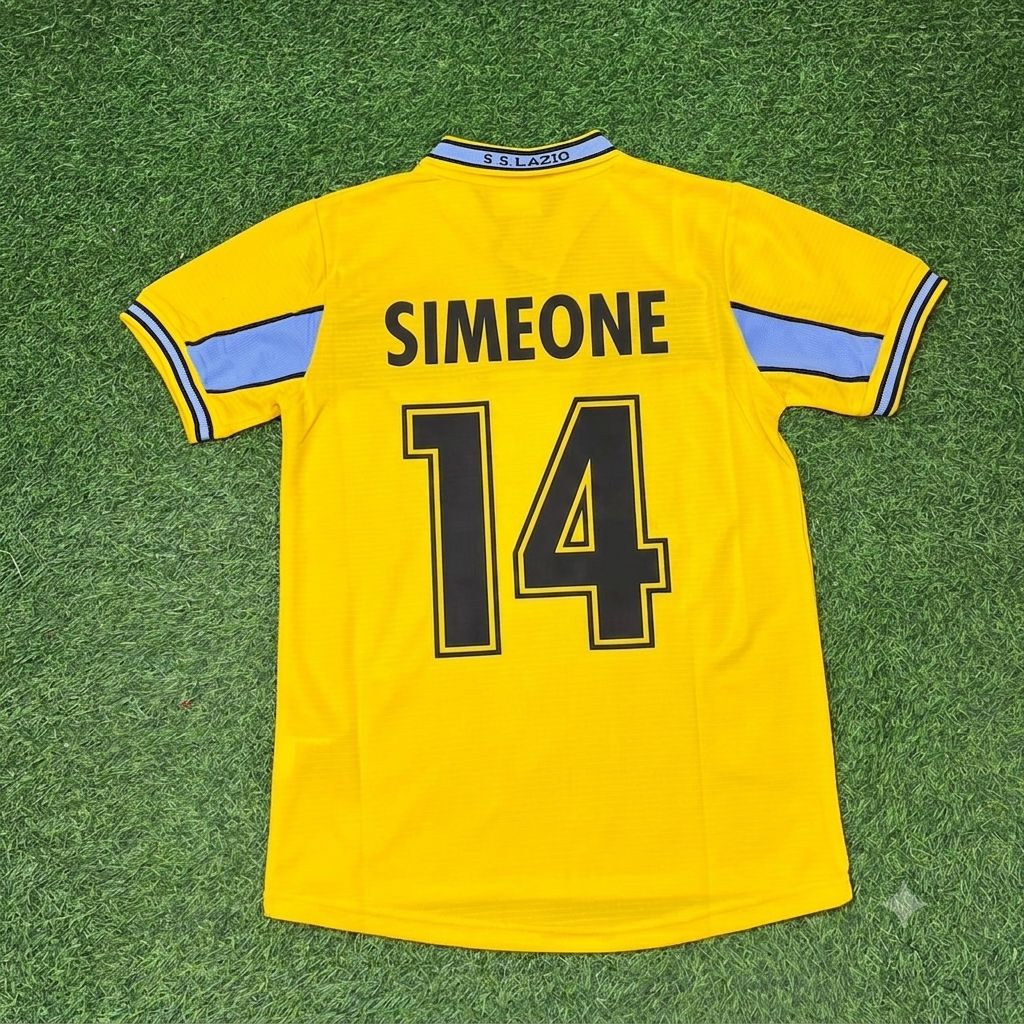 Diego Simeone Lazio 1998-2000 Gelbes Retro-Fußballtrikot