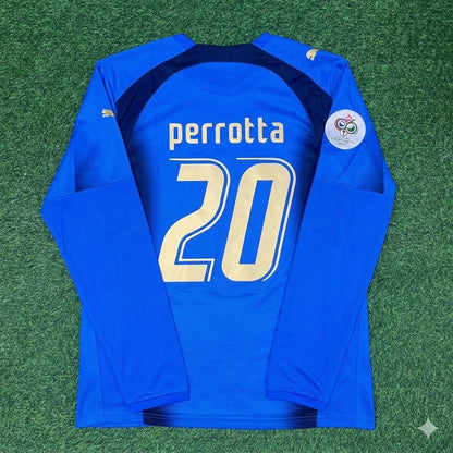 Simone Perrotta #20 Italy 2006 World Cup Final Long Sleeve Retro Jersey Maillot Trikot Maglia Soccer Shirt