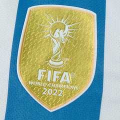Lionel Messi 10- Argentina 2022 Qatar World Cup Champion Home Jersey Maillot Trikot Maglia Soccer Shirt