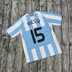 Lionel Messi 2008 Retro Argentina White Olympics Jersey Maillot Trikot Maglia Soccer Shirt