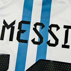 Lionel Messi 10- Argentina 2022 Qatar World Cup Champion Home Jersey Maillot Trikot Maglia Soccer Shirt