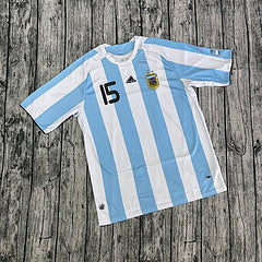 Lionel Messi 2008 Retro Argentina White Olympics Jersey Maillot Trikot Maglia Soccer Shirt