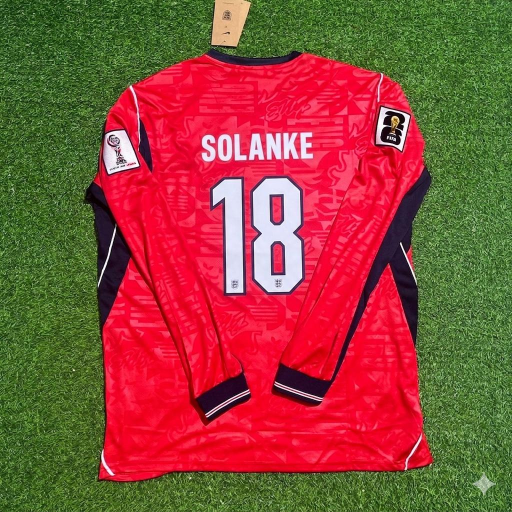 Dominic Solanke England 2026 World Cup Away Red Long Sleeve Football Jersey