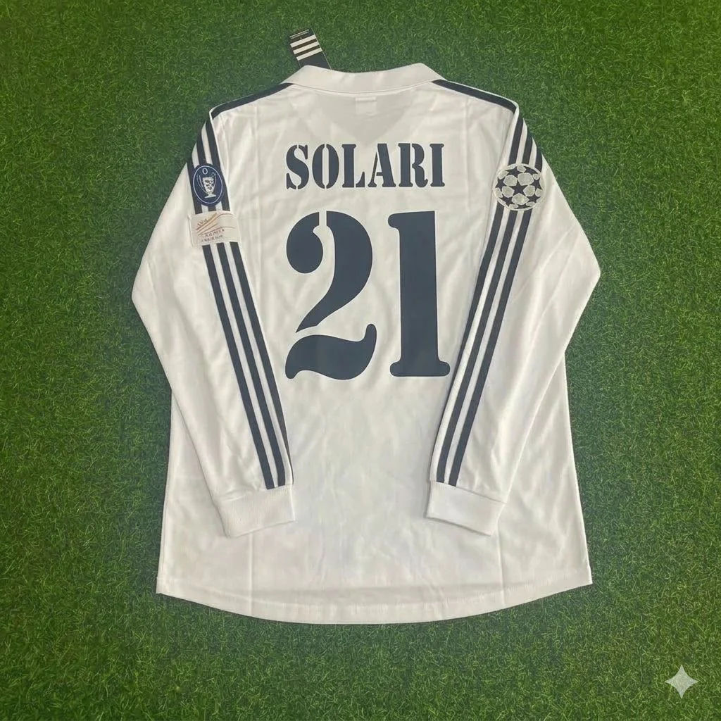 Santiago Solari 21- Real Madrid 2002/2003 Long Sleeve Home Jersey