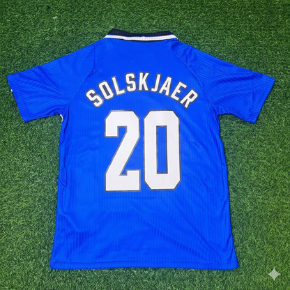 Ole Gunnar Solskjaer Manchester United 1996/1997 Blaues Retro-Fußballtrikot