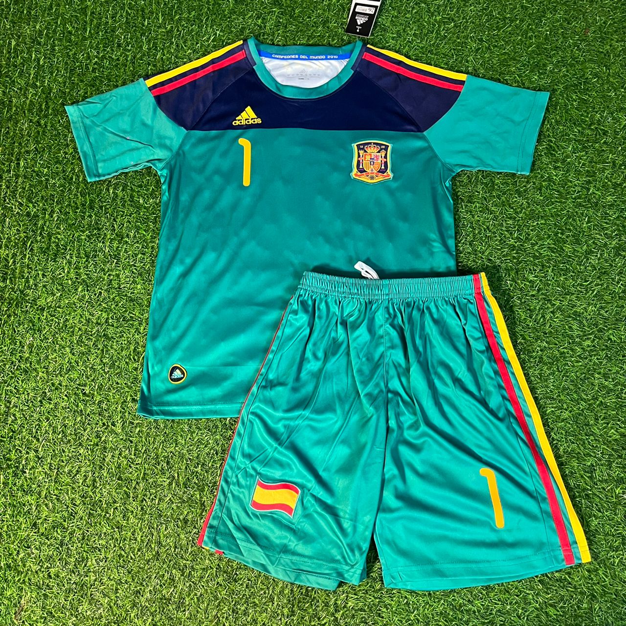 Iker Casillas Enfants Espagne Coupe du Monde 2010 Finale Maillot Rétro Trikot Camiseta Maillot de Football