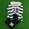 Cristiano Ronaldo Sporting Lisbon First Season Long Sleeve Retro Kids Jersey Soccer Shirt