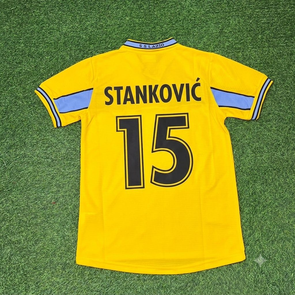 Dejan Stankovic Lazio 1998-2000 Gelbes Retro Fußballtrikot