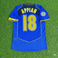 Stephen Appiah Juventus 2004-2005 Blaues Retro-Trikot | Kit | Trikot | Maillot Fußballtrikot