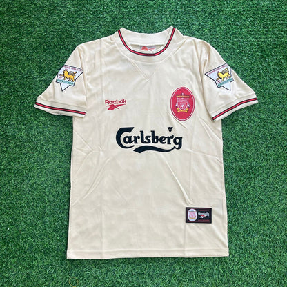 John Barnes Liverpool 1996 1997 Retro Auswärtstrikot Weiß Retro Trikot