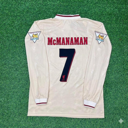 Maillot Rétro Extérieur Blanc Manches Longues Steve McManaman Liverpool 1996 1997