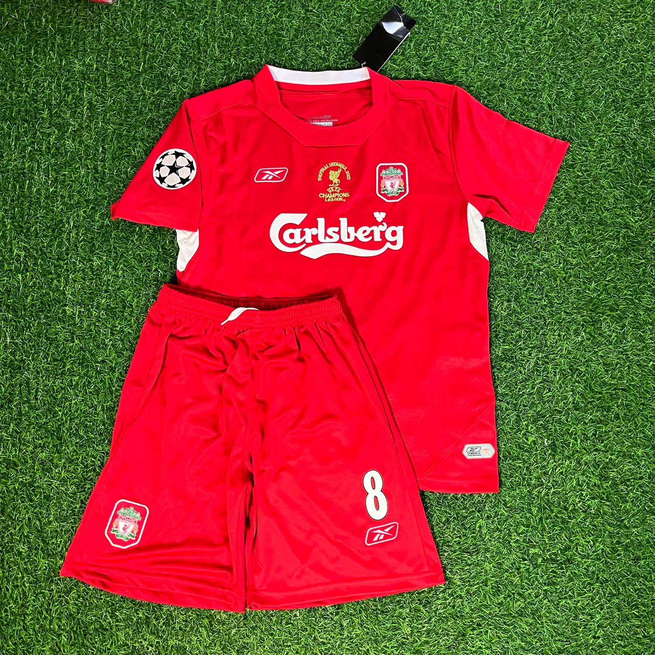 Steven Gerrard 8 – Liverpool 2005 Champions League Finale Istanbul – Kinder-Trikot für Kinder – | KinderTrikot | Maillot Enfant Personnalisable Fußballtrikot