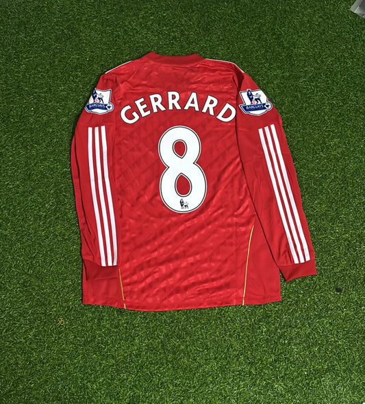 Steven Gerrard Liverpool Saison 2010/2011 Langarm-Retro-Trikot Rot