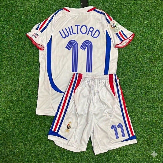 Sylvain Wiltord #11 France 2006 World Cup Retro Kids Kit – | KinderTrikot Maillot Enfant Soccer Shirt