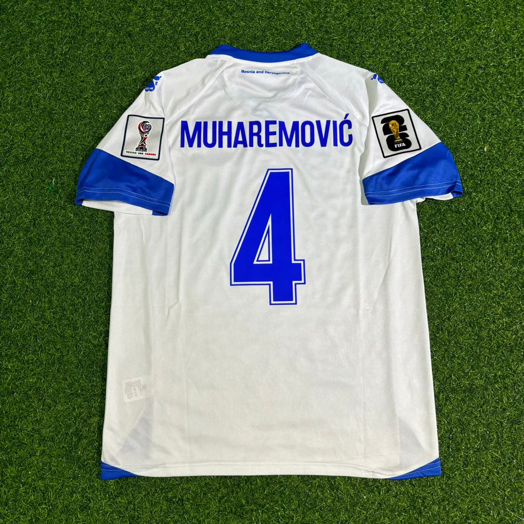 Tarik Muharemovic Bosnia and Herzegovina 2026 World Cup Away White Football Jersey