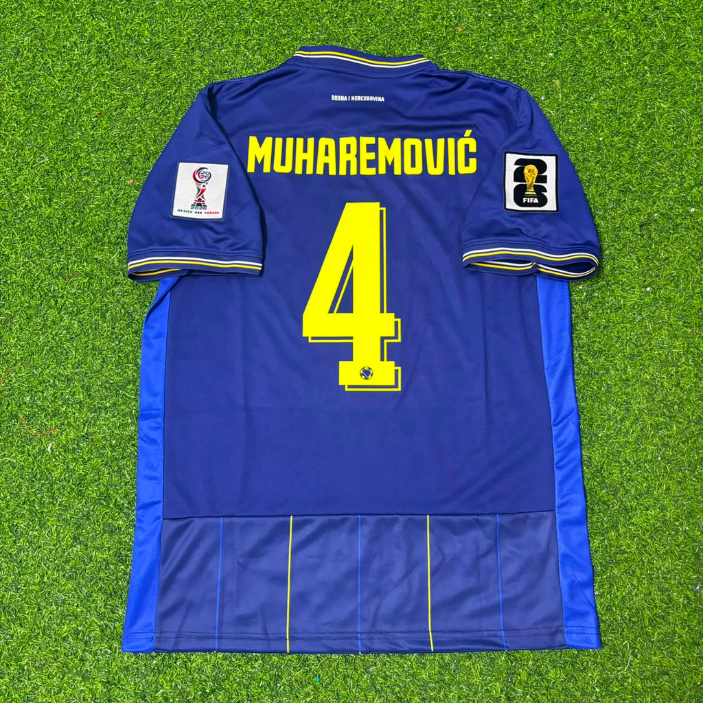 Tarik Muharemovic Bosnien und Herzegowina WM 2026 Blaues Fußballtrikot