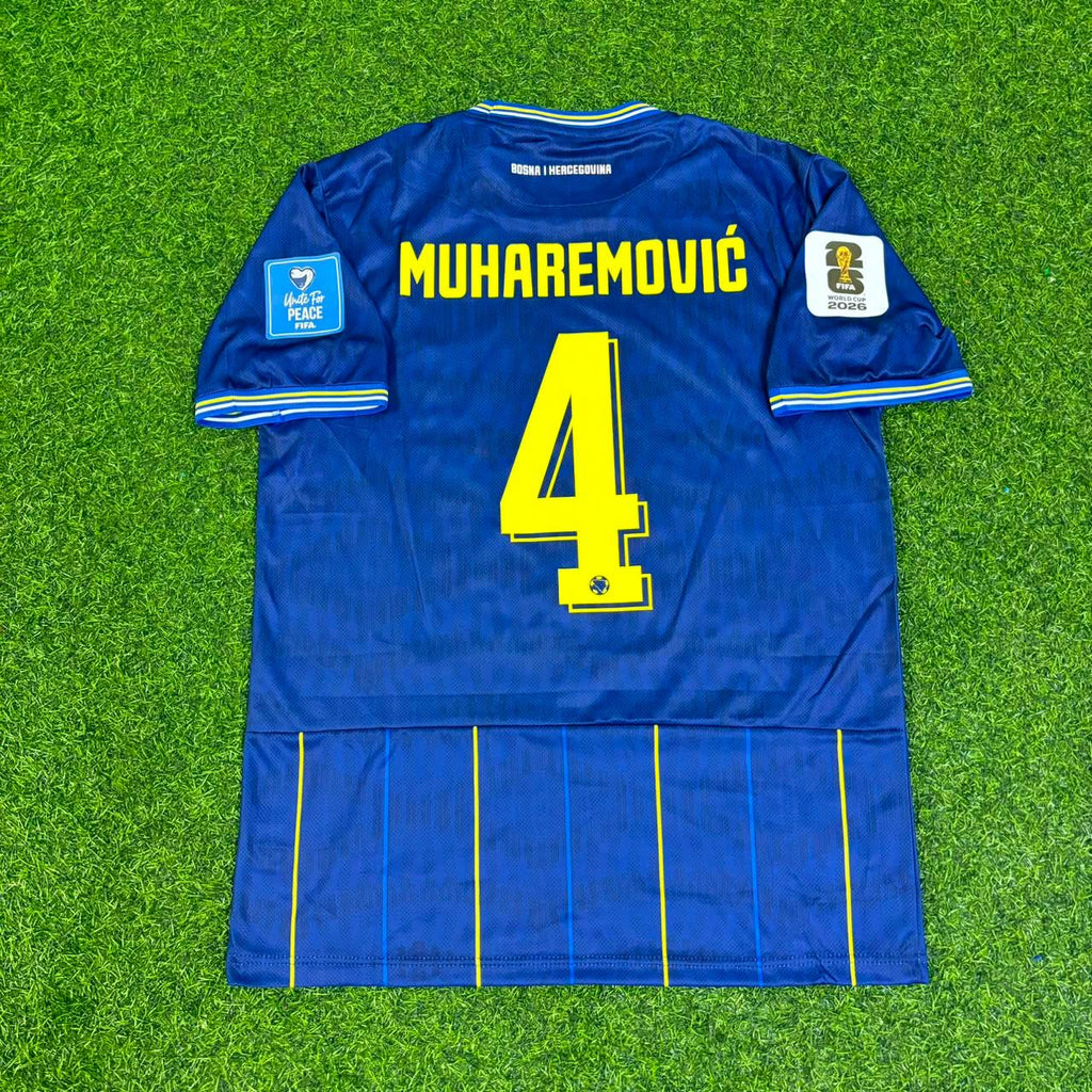 Tarik Muharemovic Bosnien und Herzegowina WM 2026 Blaues Fußballtrikot