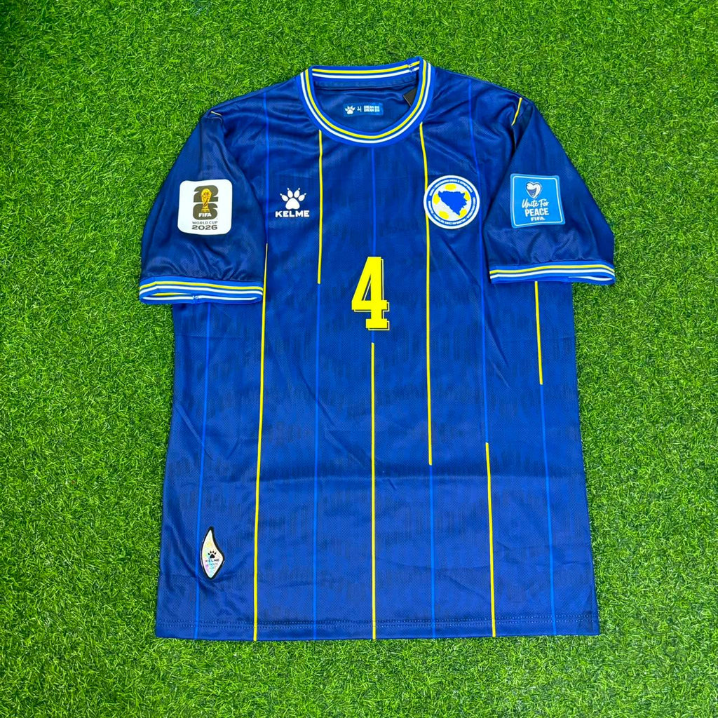 Tarik Muharemovic Bosnien und Herzegowina WM 2026 Blaues Fußballtrikot