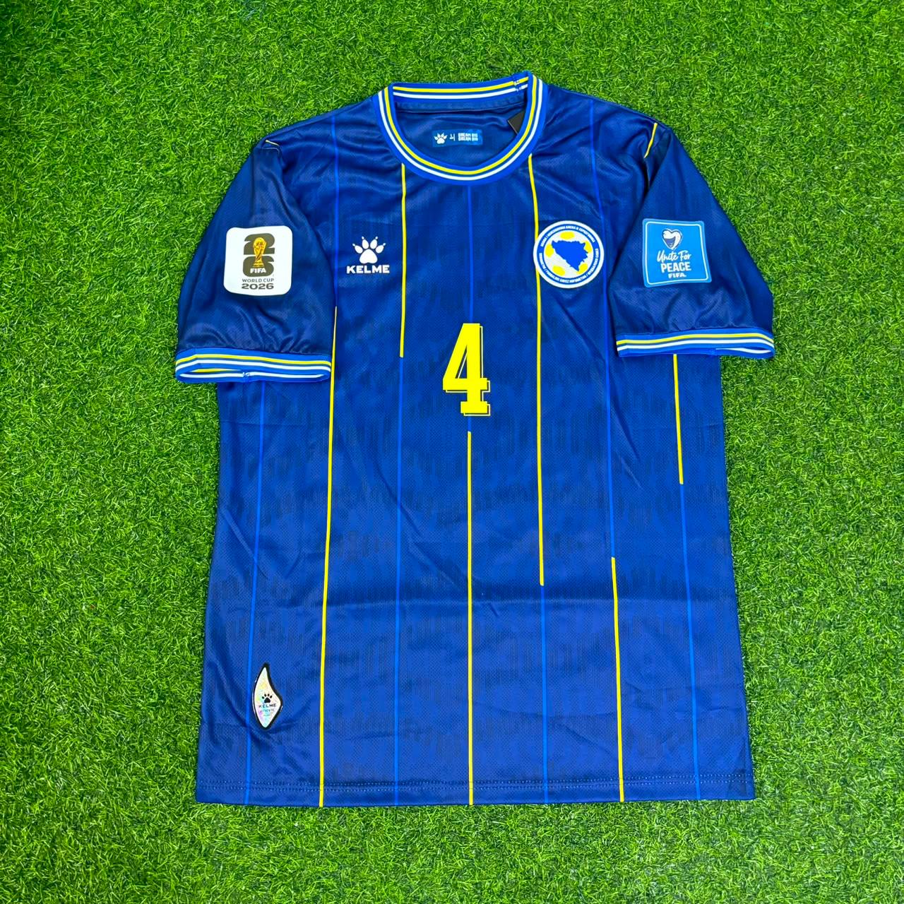 Tarik Muharemovic Bosnien und Herzegowina WM 2026 Blaues Fußballtrikot