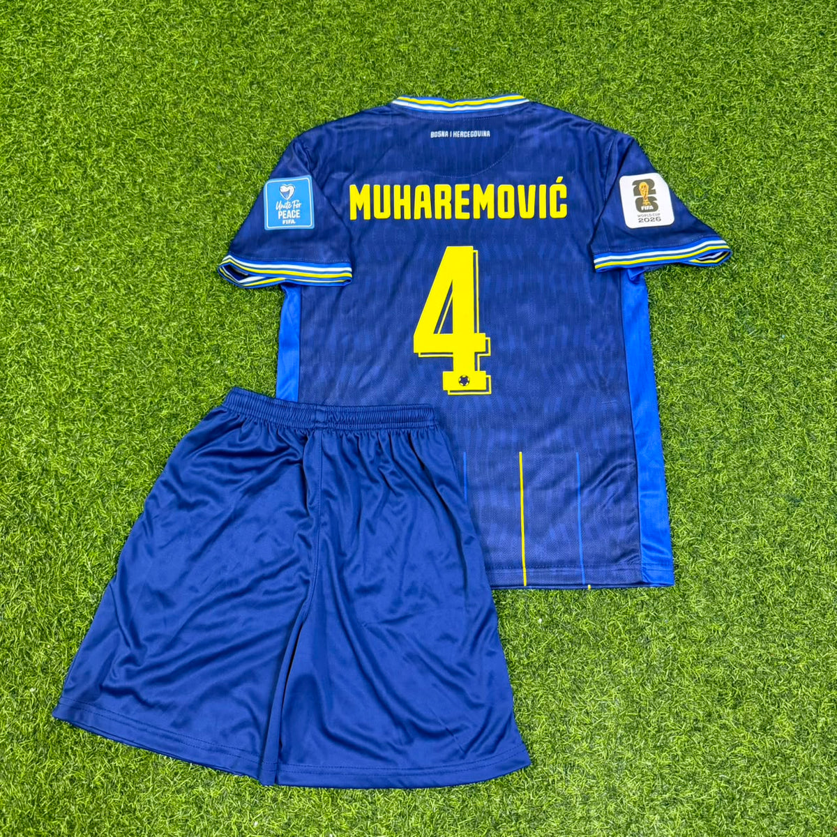 Tarik Muharemovic Bosnien und Herzegowina WM 2026 Kinder Fußballtrikot Blau
