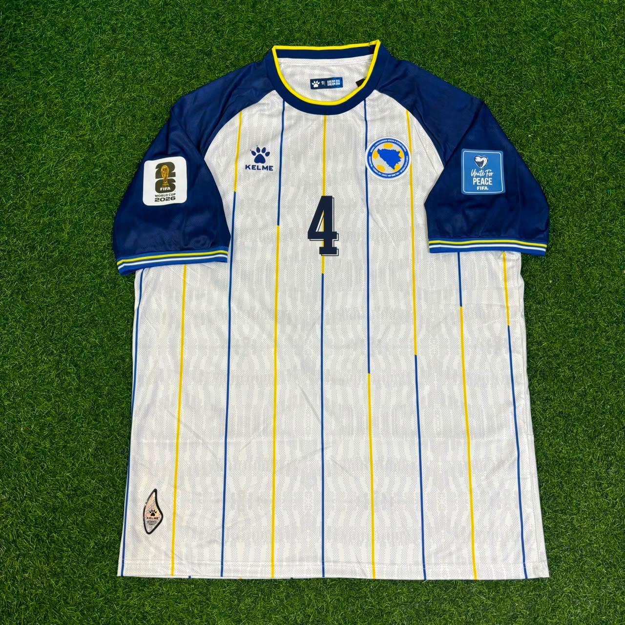 Tarik Muharemovic Bosnia and Herzegovina 2026 World Cup White Football Jersey