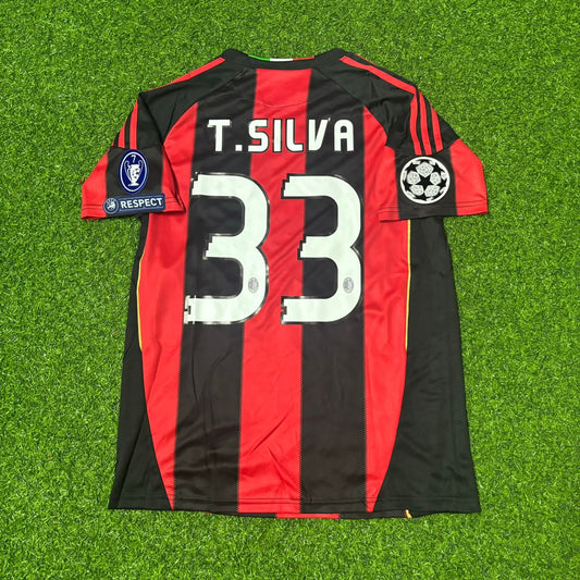 Thiago Silva #33 AC Mailand 2010-2011 Heim Retro Fußballtrikot