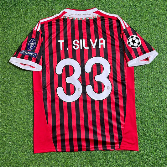 Thiago Silva 33 - AC Mailand Heim 2011/12 Retro Trikot Fußballtrikot