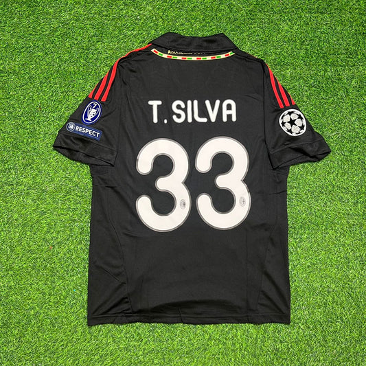 Thiago Silva 33 - Milan Drittes Trikot 2011/12 Retro Trikot Jersey Maillot Trikot Fußballtrikot