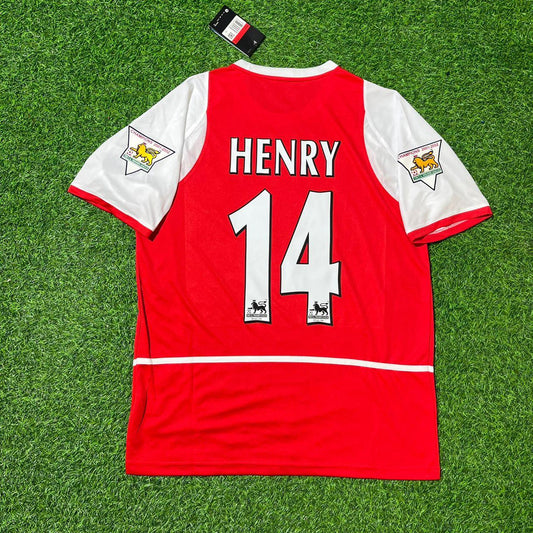 Thierry Henry 14 Arsenal 2002/03 EPL Patch Heim Retro Fußballtrikot Set
