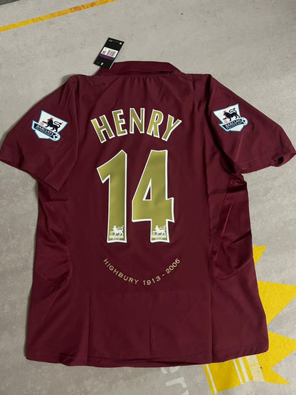 Thierry Henry Arsenal 2006 Highbury Bordeaux Retro Fußballtrikot