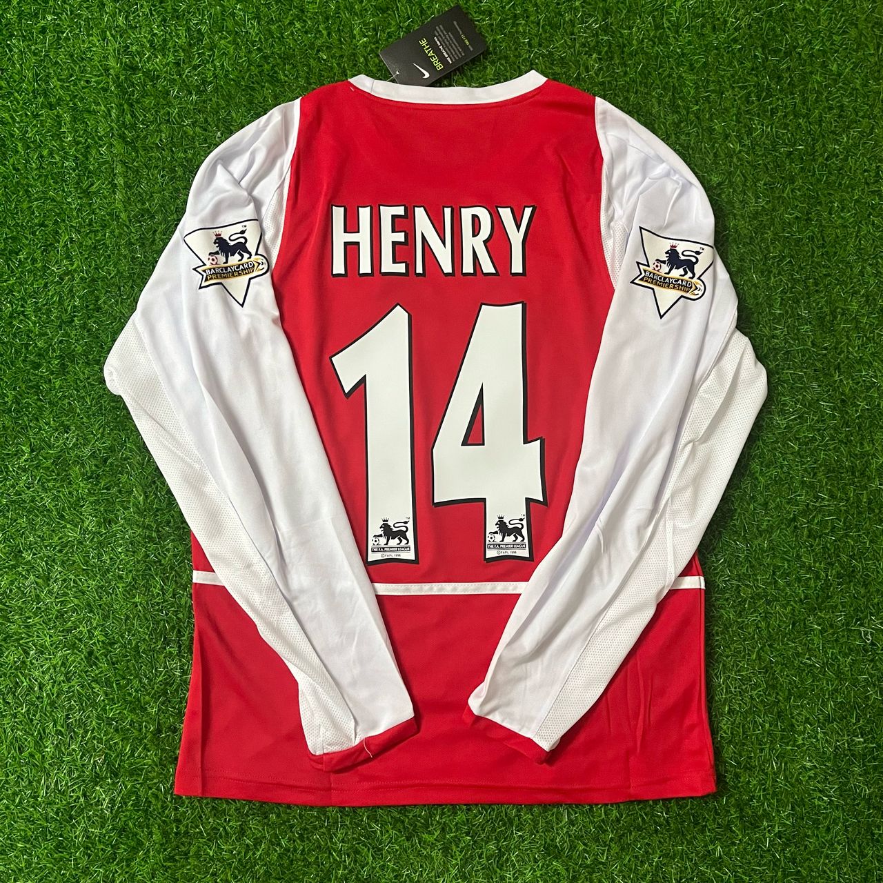 Thierry Henry 14 - Arsenal Home o2 2002 Retro Langarm Trikot Maglia