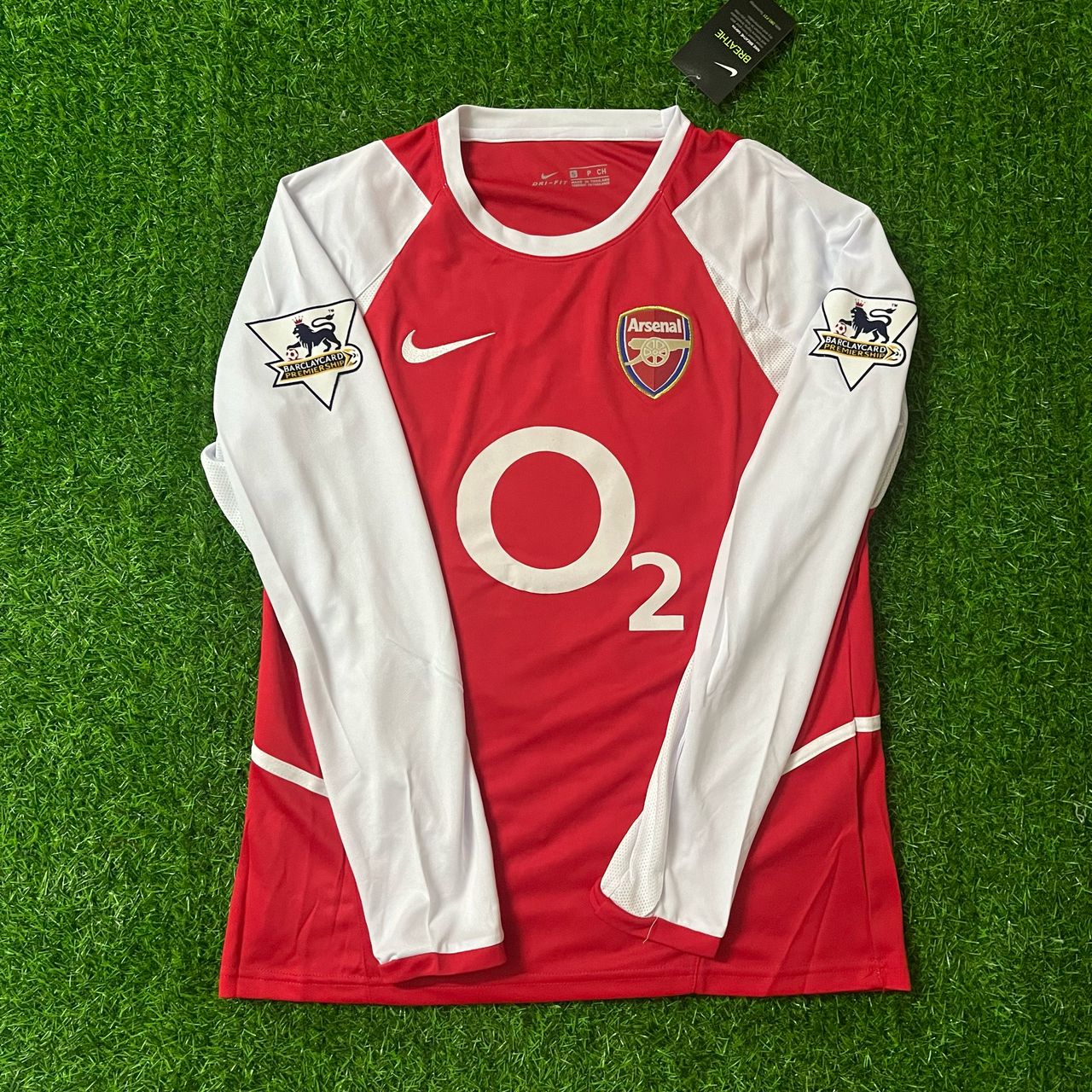 Thierry Henry 14 - Arsenal Home o2 2002 Retro Langarm Trikot Maglia