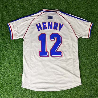 Thierry Henry – Frankreich 1998 Weltmeisterschaft Weißes Retro-Trikot – | Trikot | Maillot Retro