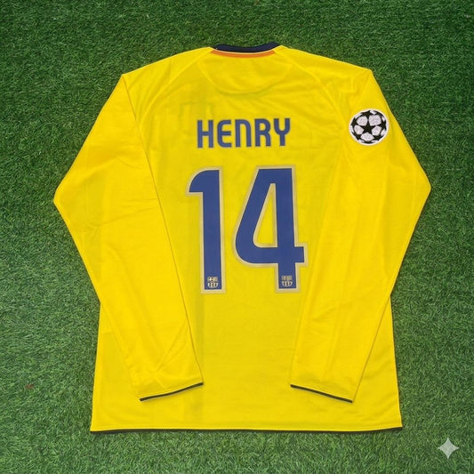 Thierry Henry FC Barcelona Saison 08/09 Gelbes Auswärts-Retro-Trikot Fußballtrikot
