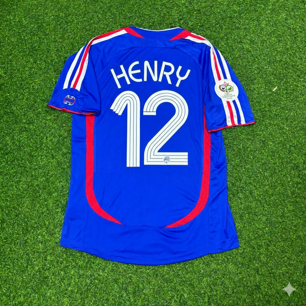 Thierry Henry Frankreich 2006 Weltmeisterschaft Blaues Retro Trikot – | Trikot | Maillot Soccer Shirt