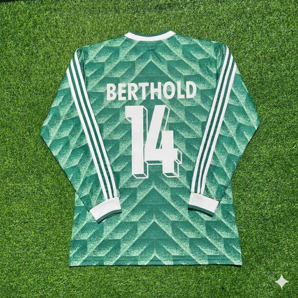 Thomas Berthold Germany 1990 World Cup Green Long Sleeve Football Jersey