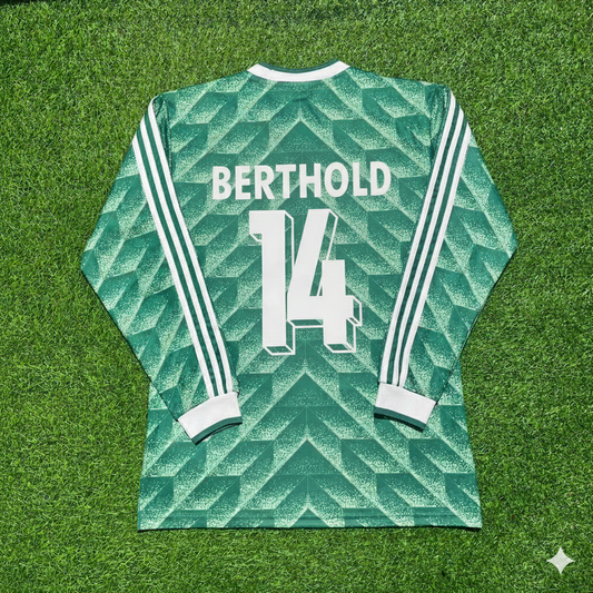 Thomas Berthold Deutschland 1990 WM Grünes Langarm-Fußballtrikot