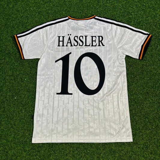 Thomas Häẞler Hassler Alemania Eurocopa 1996 Alemania Final Local Retro Set de Camiseta de Fútbol