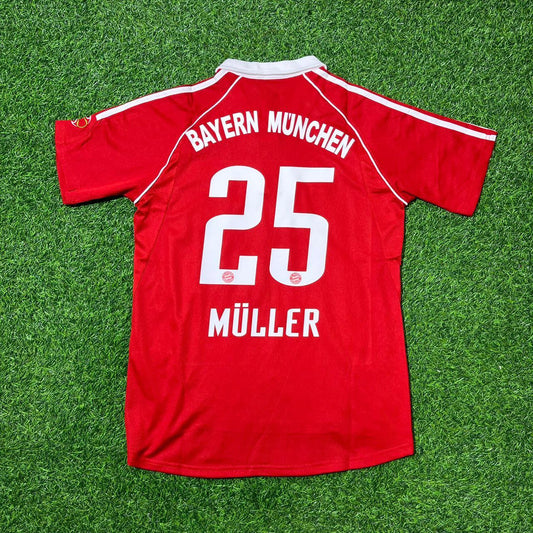 Thomas Müller Bayern Munich 2006/07 Red Retro Football Jersey Kit