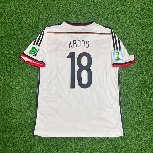 Toni Kroos – Deutschland 2014 WM Weiß Retro Trikot Maillot Fußballtrikot