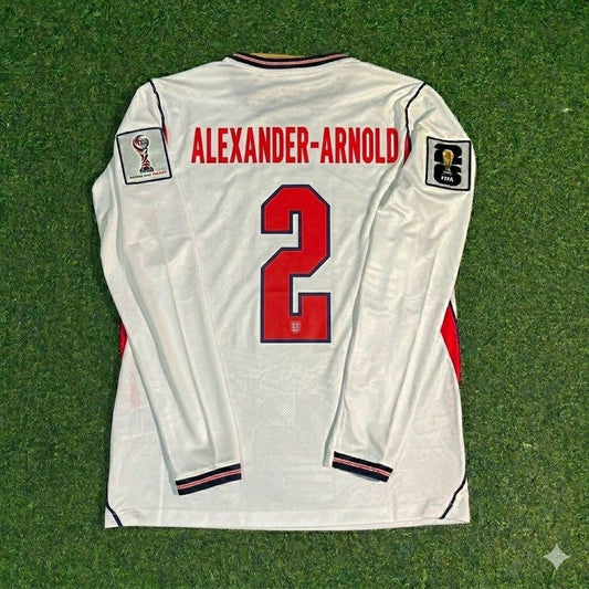 Trent Alexander-Arnold #2 England 2026 World Cup Home White Long Sleeve Jersey