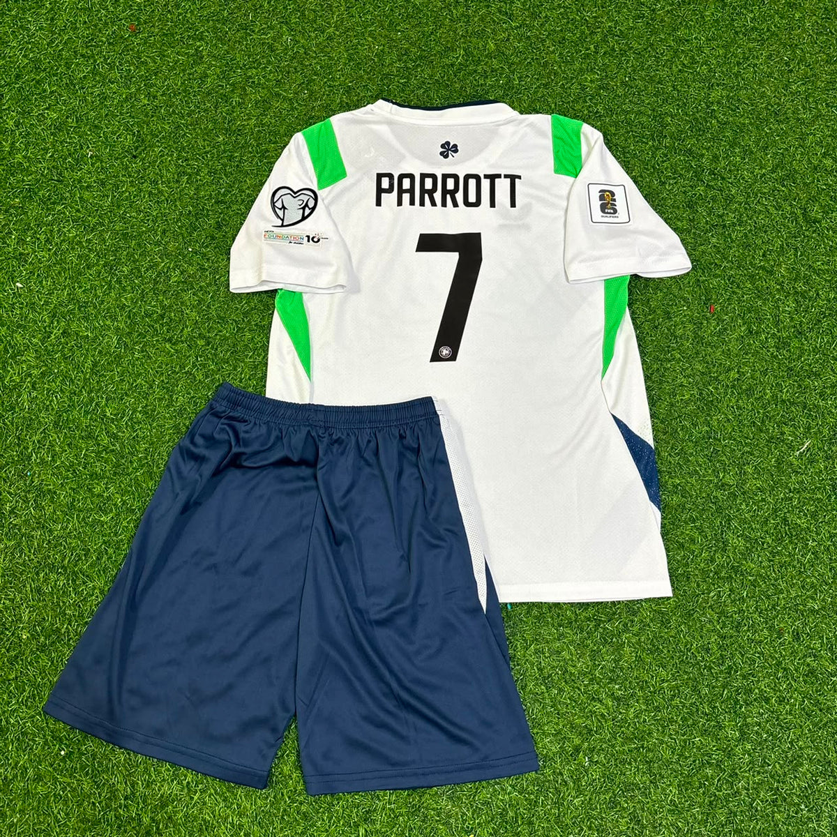 Troy Parrott #7 Irland Kinder 2026 Heim Grüne-Weiße Fußballtrikot