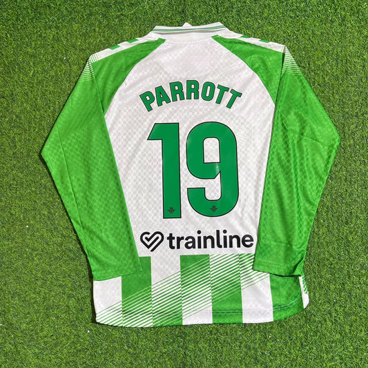 Troy Parrott Real Betis 2027 Home New Season Green White Long Sleeve Football Jersey Trikot Maillot
