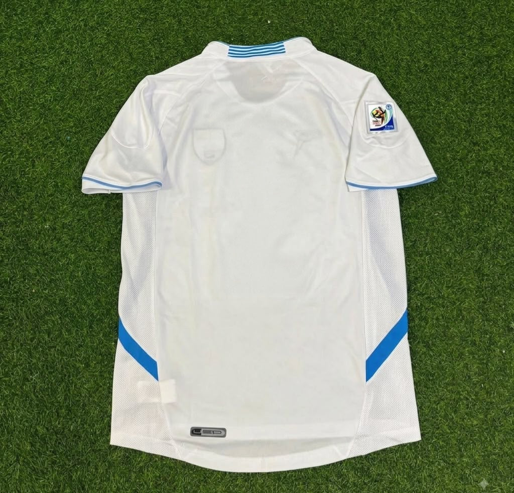 Camiseta de fútbol retro blanca de Uruguay para el Mundial 2010