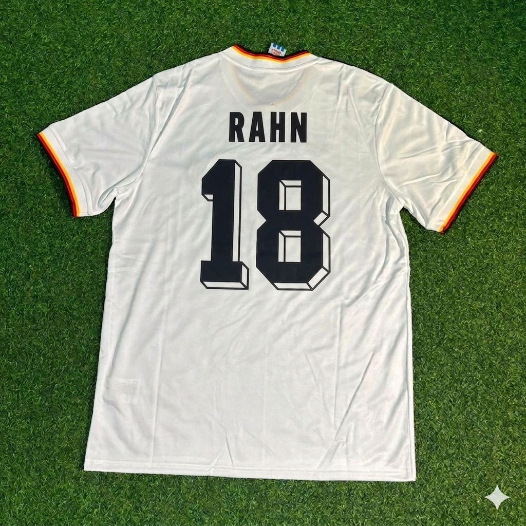 Uwe Rahn #18 Deutschland 1986 Weltmeisterschaft Retro Trikot Weiß