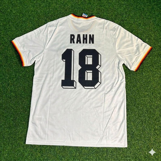 Uwe Rahn #18 Deutschland 1986 Weltmeisterschaft Retro Trikot Weiß