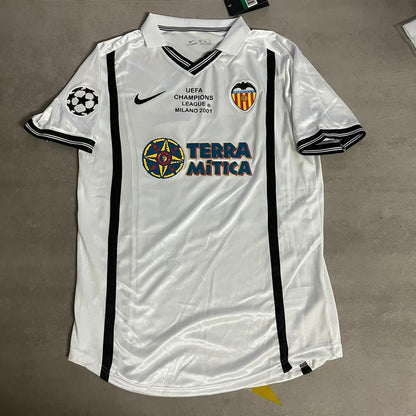 Gaizka Mendieta Valencia 2001 Milano Champions Final Retro Jersey Camiseta Maillot Trikot Soccer Shirt