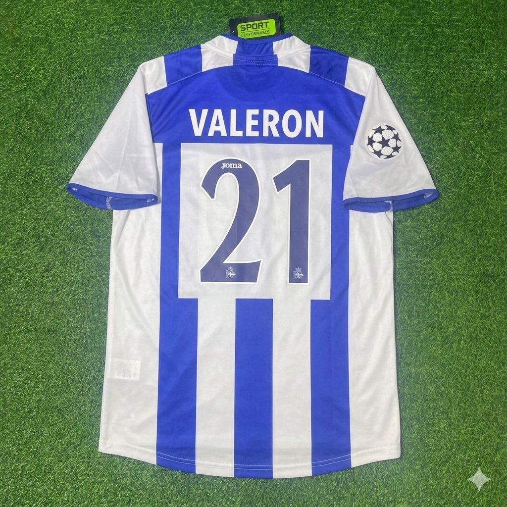 Juan Carlos Valeron Deportivo La Coruna 2003 2004 Retro Trikot Fußballtrikot