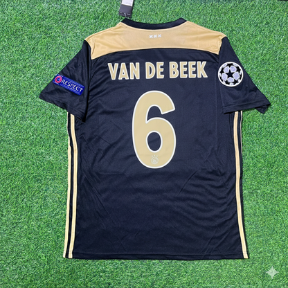 Ajax 2018/19 Champions-League-Schwarz-Retro-Fußballtrikot – Donny van de Beek